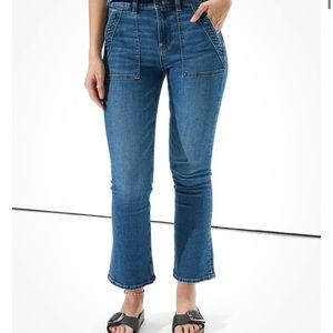 American Eagle AE High Rise Skinny Kick Crop Jeans Size 22 Long
